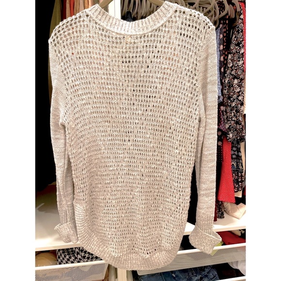 New Miami Gray and White Marbled Open Knit Sweater Tunic - Picture 7 of 11